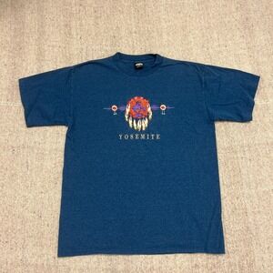 Vintage Yosemite Shirt Mens Large Blue 1990s Embroidered